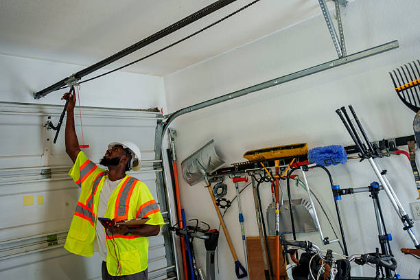 Professional Garage Door Panel Replacement technician working in Westfield, IN